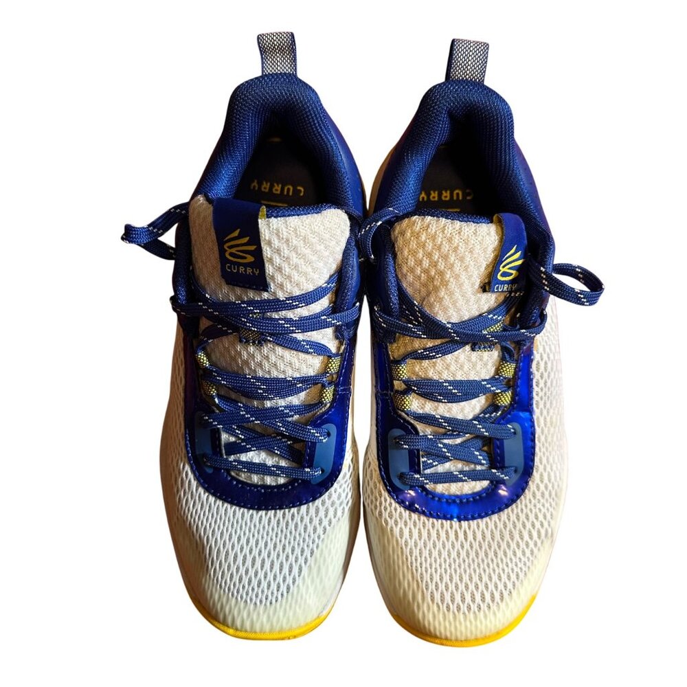 Under Armour Curry 6Y Youth Basketball Shoes White/Blue/Yellow